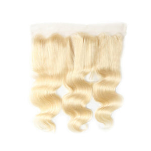 Blonde #613 Color 13*4 Frontal lace High density small knots 100 human hair