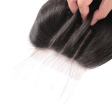 Load image into Gallery viewer, Transparent 4*4 Top Lace Closure Natural color 100%human hair can be bleached and dyed