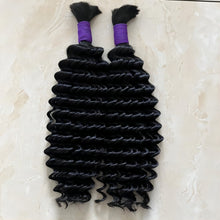 Load image into Gallery viewer, Bulk human hair for braiding 100 Human Hair Deep Wave Bulk