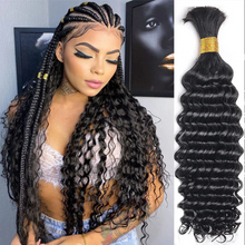 Load image into Gallery viewer, Bulk human hair for braiding 100 Human Hair Deep Wave Bulk