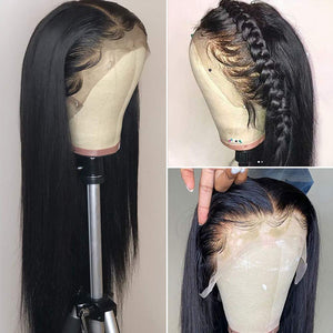 Bex 10A Lace Front Wigs Human Hair with Baby Hair Pre Plucked Bleached Knots Remy Brazilian Straight Lace Wigs for Black Women Natural Color