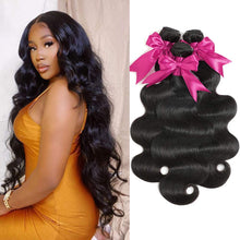 Load image into Gallery viewer, Bex Hair Brazilian Human Hair Body Wave 3 Bundles with Closure Unprocessed Brazilian Body Wave Human Hair Double Weft with Lace Closure 4×4 Free Part