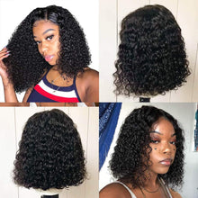 Load image into Gallery viewer, Bex 10A grade hair short bob wigs 13x4 lace frontal wigs brazilian curly wave Lace Front wigs human hair curly bob wigs for black women 150% Density Pre Plucked natural hairline